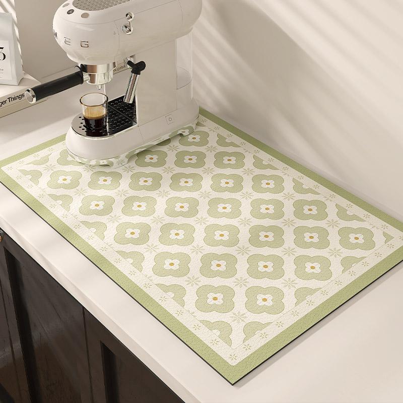 VIKAMA French Press Kaffeepad Küchenarbeitsplatte Abtropfmatte Kieselgur Saugfähige Geschirrtrockenmatte Küchenzubehör