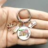 Paint Fashion Creative Nurse Medical Syringe Stethoscope Image Keychain Glass Suitable Nurses and Doctors Key Ring Pendant Gift