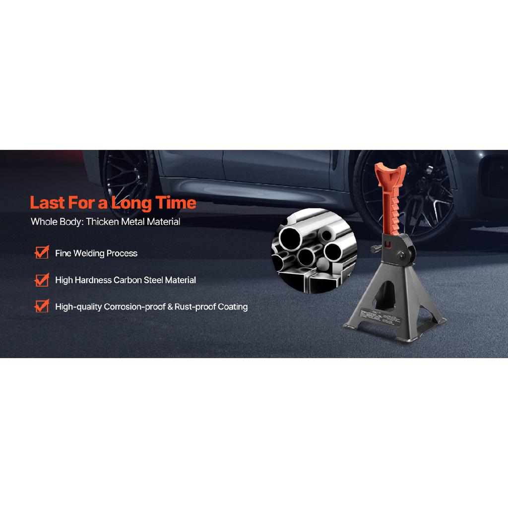 SucceBuy Jack Stands 3 Ton/6 Ton Capacity Heavy Duty Steel Jack Auto Stands with Locking for Lifting SUV Pickup Car and UTV/ATV