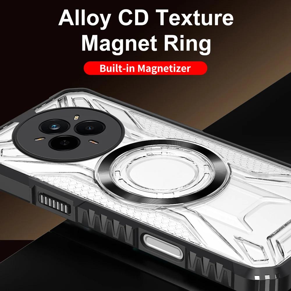 Magsafe Phone Case for Realme 14 Pro Plus Luxury Armor Magnetic PC+TPU Shockproof Hard Back Cover for Realme 14pro 14T 14X 13