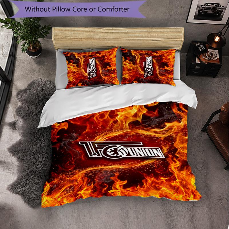 Biancheria da Letto a Tema Union Berlin FC Set 3 Pezzi Copripiumino Biancheria da Letto Decorativa per Camera Adolescenti Decorazione Casa