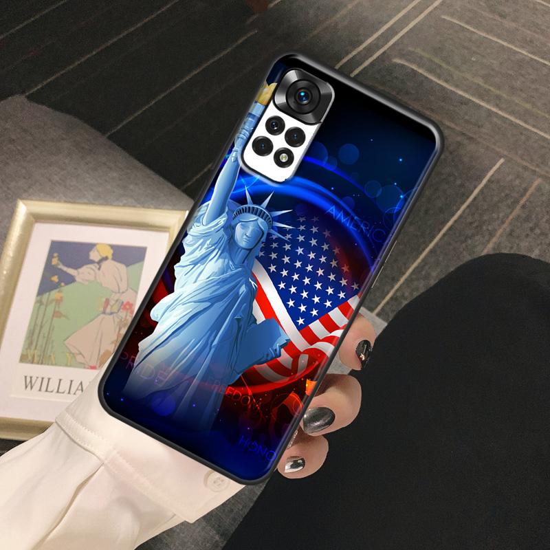 America Flag Statue of Liberty Funda For Xiaomi Redmi Note 14 13 Pro 9 10 11 12 Pro 10S 11S 12S Redmi 14C 13C 10C 12C Case
