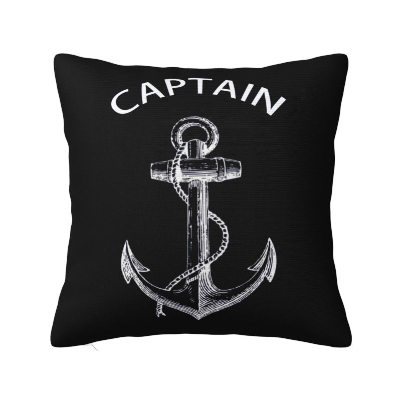 Navy Blue Stripes Nautical Anchor Boat Pillow Case 40x40cm Home Decor Cute Outdoor Cushions Square Pillowcase