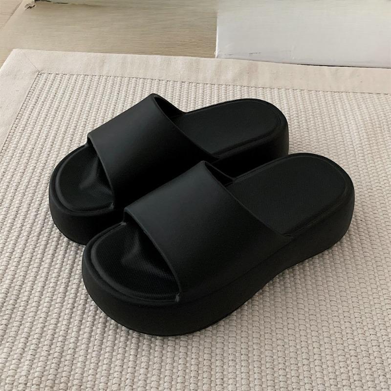 Outdoor Casual Height-increasing Soft Thick-soled One-shoulder Shoes, Women's Beach Flat Sandals