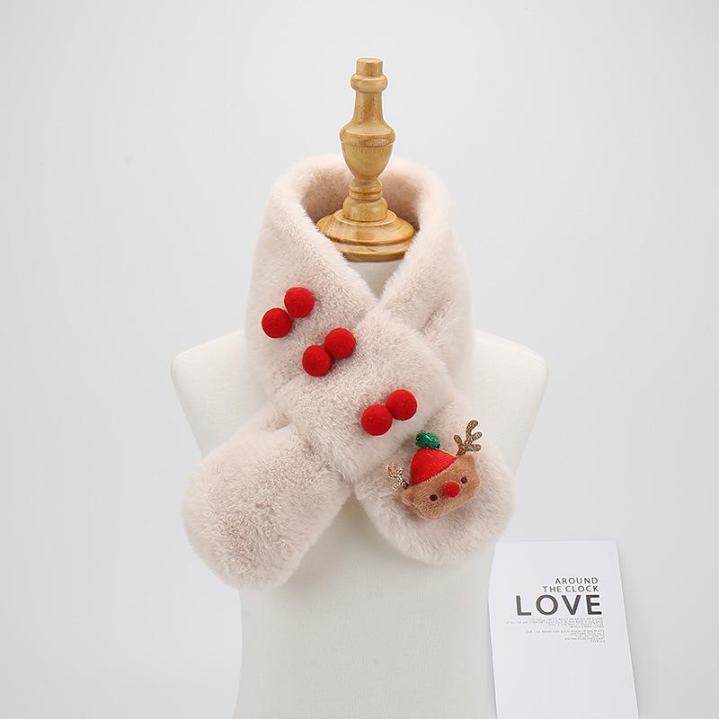 Children's Winter Faux Rabbit Fur Scarf: Cute Plush Neck Warmer for Boys and Girls