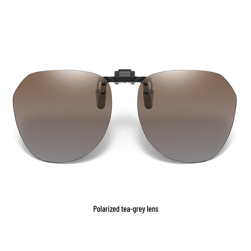 Unisex Ultra-Light Polarized Flip-Up Clip-On Sunglasses for Driving with UV Protection for Prescription Glasses