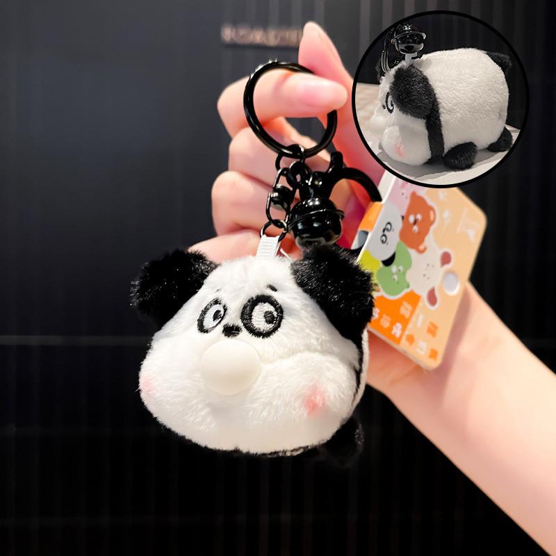 Pig Panda Chick Puppy Blow Bubbles Plush Keychain Function Kids Accessories Gift