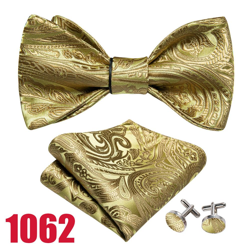 

Мужской галстук-бабочка Barry.Wang с цветочным плетением, шелковые галстуки-бабочки, носовой платок, запонки, костюм для свадебной вечеринки LH-1062