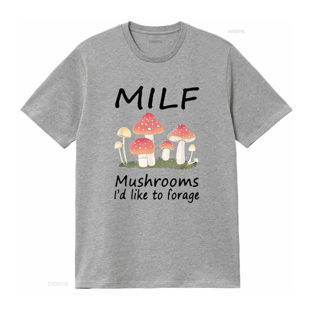 M I L F Mushrooms D Like To Forage Apparel Womens T Shirt White Vintage Washed Comfortable Breathable Soft Stylish Homme
