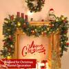 Timer 8 Mode - 9Ft by 10 Inch Prelit Christmas Garland with 50 Warm Lights,Thick 270 Snowy Tips 70 Red Berry 10 Pinecone Battery Operated Real Touch