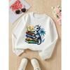 Kids Long‑Sleeve Crewneck Sweatshirt, Cute Dragon Reading Adventure Books Print,Daily Casual Top for Spring & Autumn