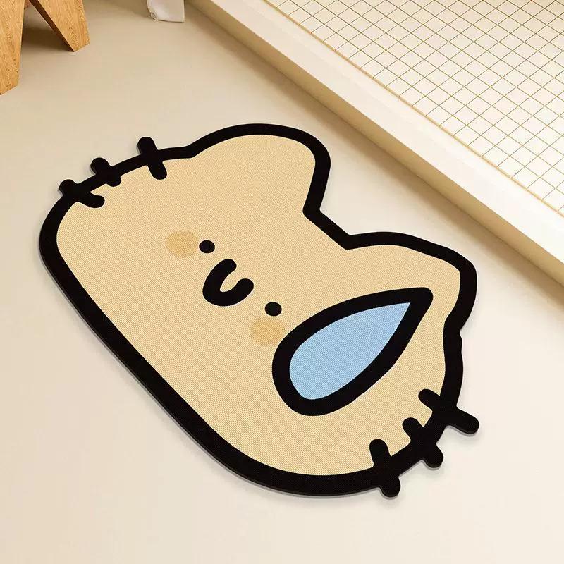 New Cute Cartoon Diatom Mud Floor Mat for Home, Bathroom, and Toilet, Absorbent, Non-Slip, Quick-Drying Bathroom Mat