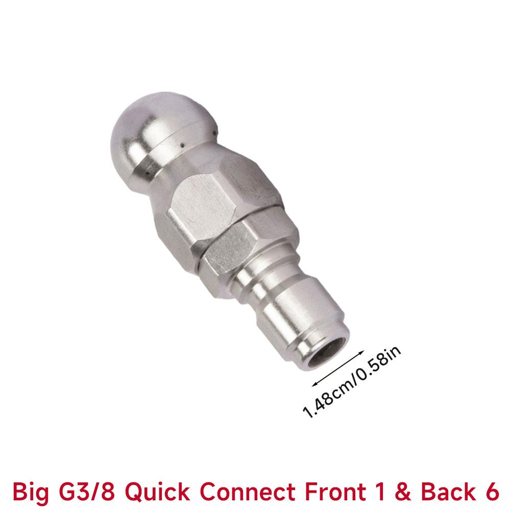 Professional Pressure Washer Drain Cleaning Nozzle High Pressure Water Jet Pipe Nozzle Unclogging Steel Sewer & Pipe Maintenance