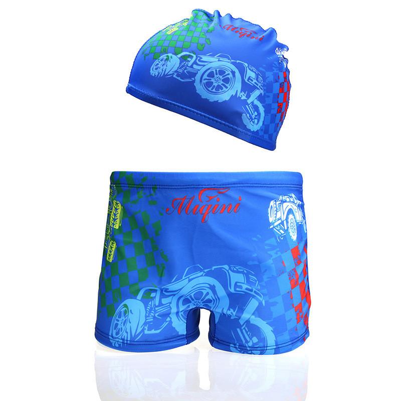 Baby Boys Cartoon Swim Shorts With Polyester Fabric For Water Play And Pool Fun
