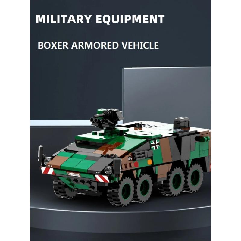 438PCS Modern Military BOXER Armor Vehicle Building Blocks Fighting Car Model Sets Brick Children Kids Toys DIY Toys Gift