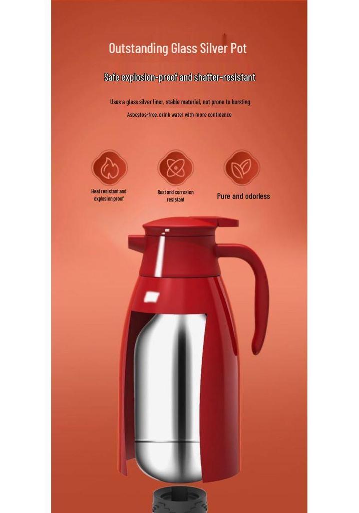 Year of the Horse 2026 Large Capacity Red Thermos Kettle with Glass Liner