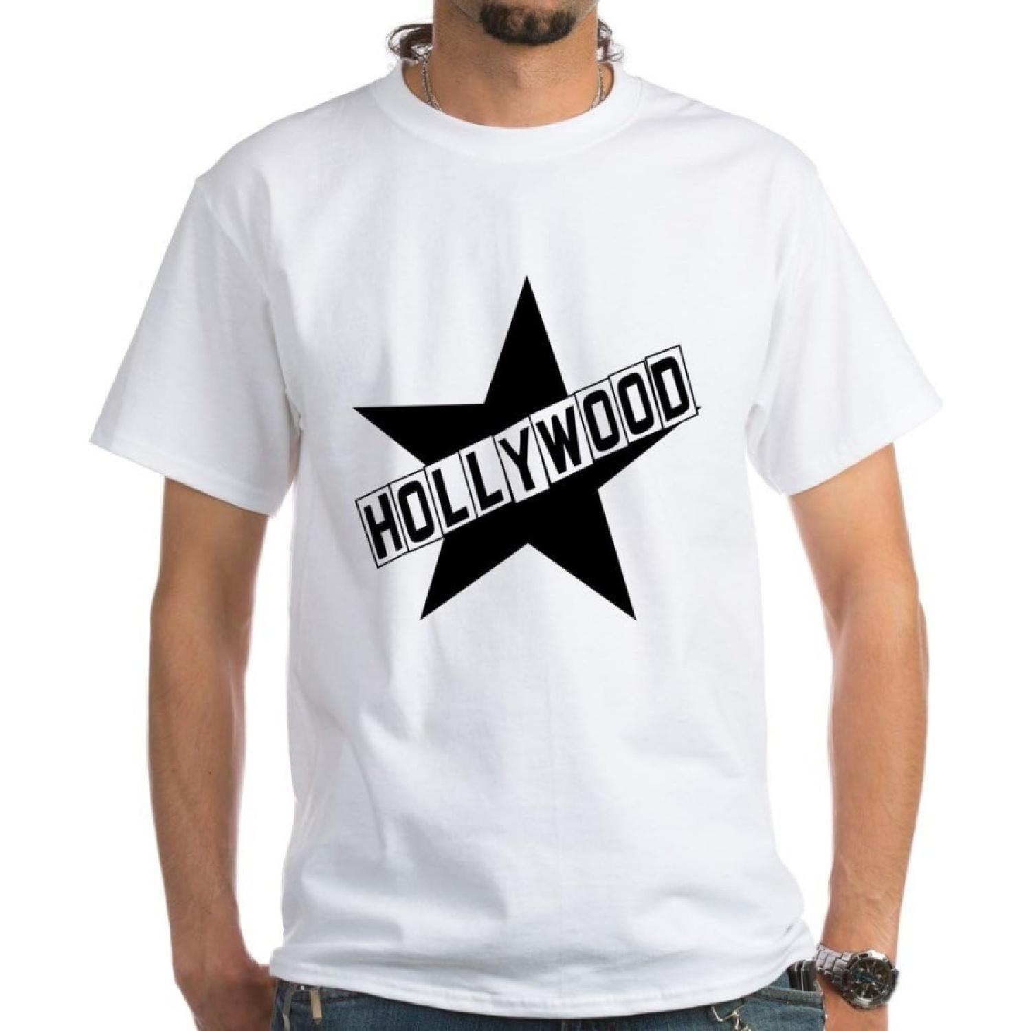 CafePress - Hollywood Sign White - 100% Cotton T-Shirt S