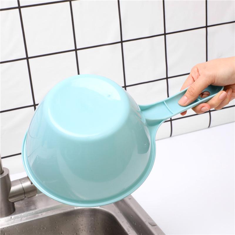 Durable Plastic Water Ladle with Long Handle for Bathing and Kitchen - Ideal for Baby and Children's Use