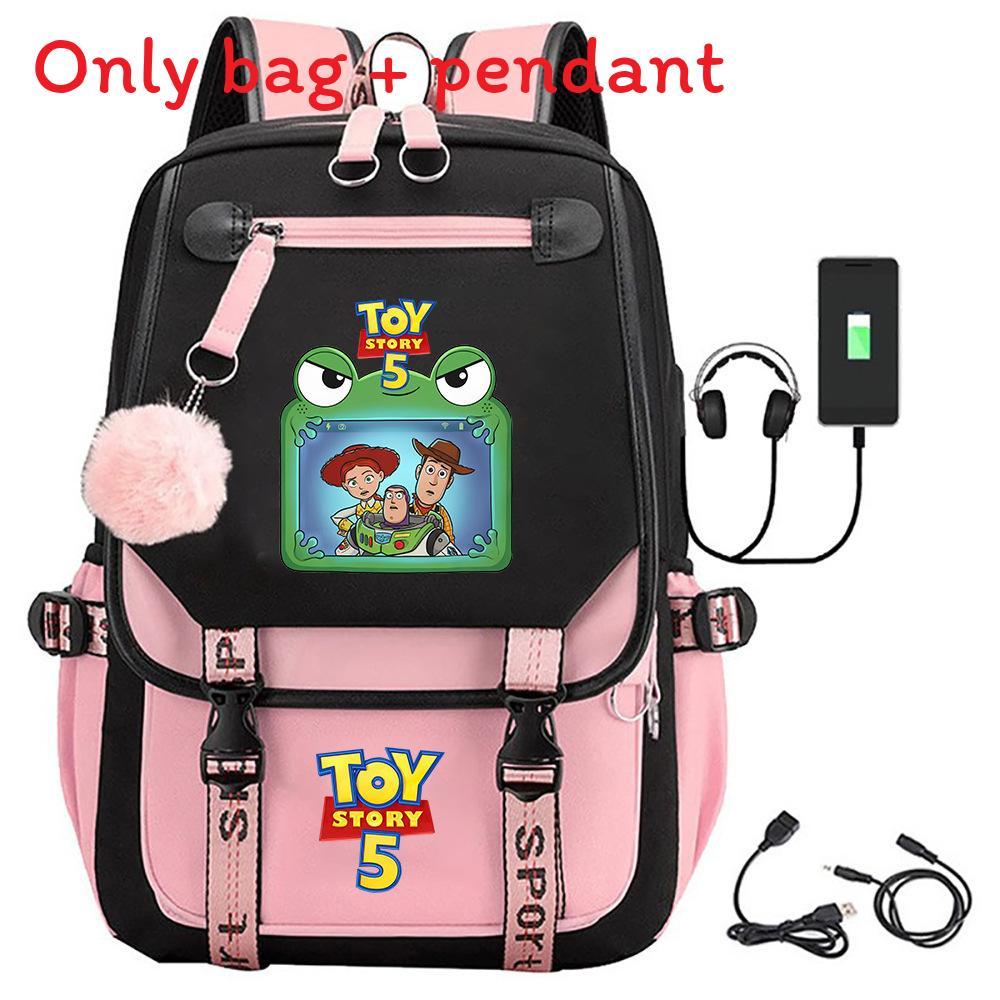 Toy Story 5 Printed Canvas Backpack With Breathable Design For Middle School Students And Travel