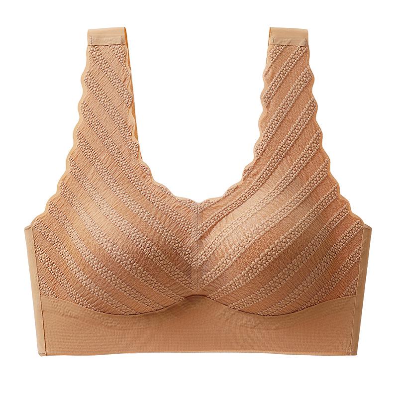 Plus Size Seamless Lace Wireless Support Bra for Women