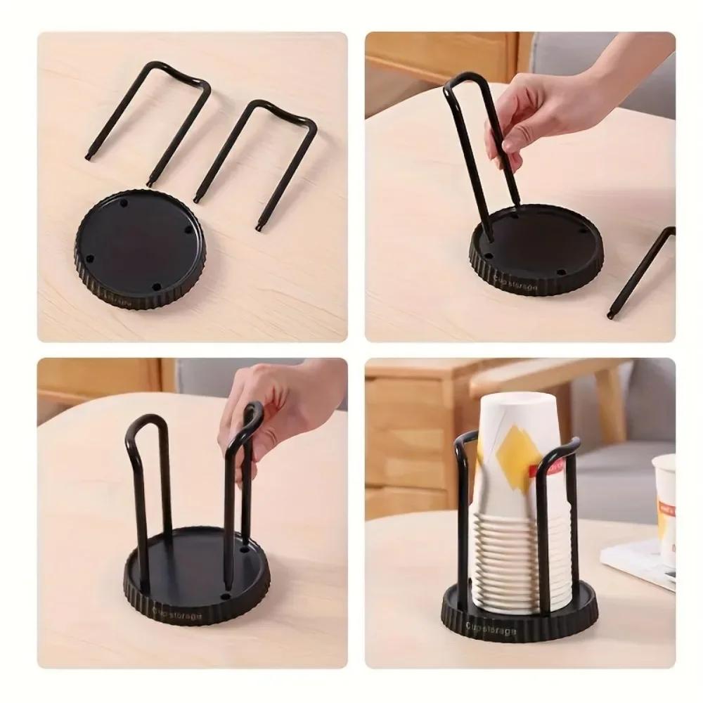 Cup Holder Disposable Cup Holder Paper Cup Holder Storage Shelf for Home Coffee Shops, Available In Black and Beige Colors