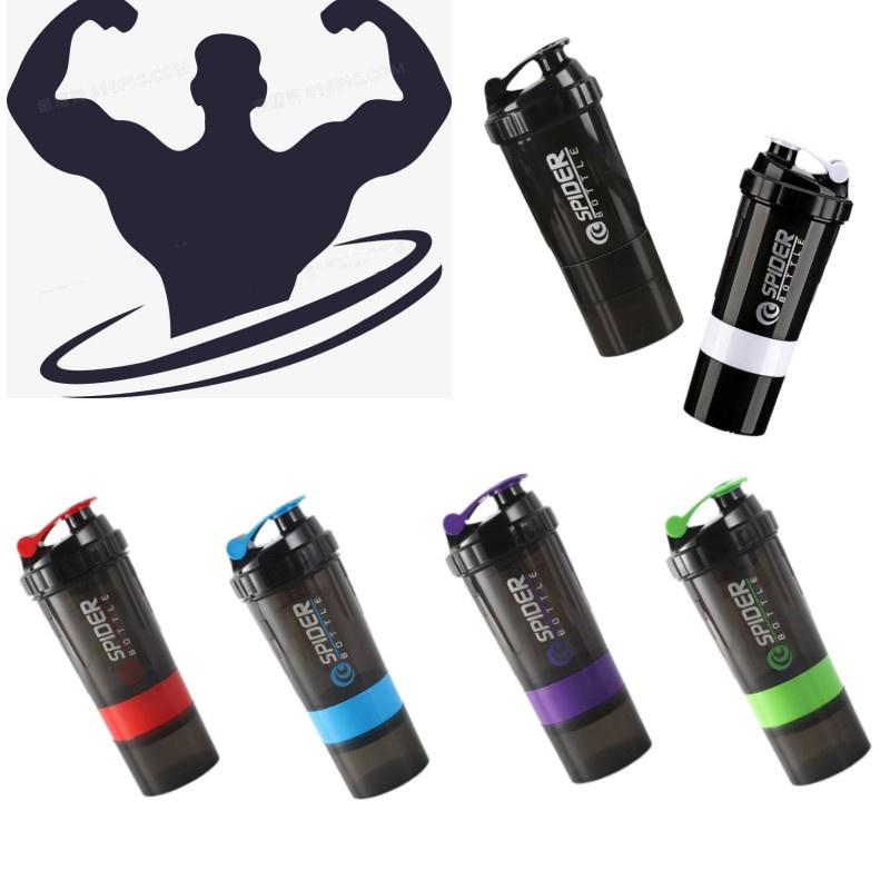 Zihong Spider Cup Für Fitness-Sportarten Shaken Sie Ihr Protein mit dreilagiger Pulverbox und aufgedrucktem Logo