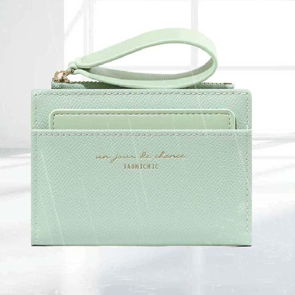 Portable Solid Color Card Bag Multiple Card Lady Short PU Purse Women Folding Wallet Business