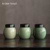 Chinese Solid Color Ceramic Tea Caddy Travel Portable Tea Box Sealed Tea Jar Household Coffee Candy Spices Storage Tank Teaware