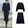 Fall and Winter New Arrival Women's Clothing Classic Style Decorated Row Button Outwear 9717763 Wool Blend Cape Skirt 9832763