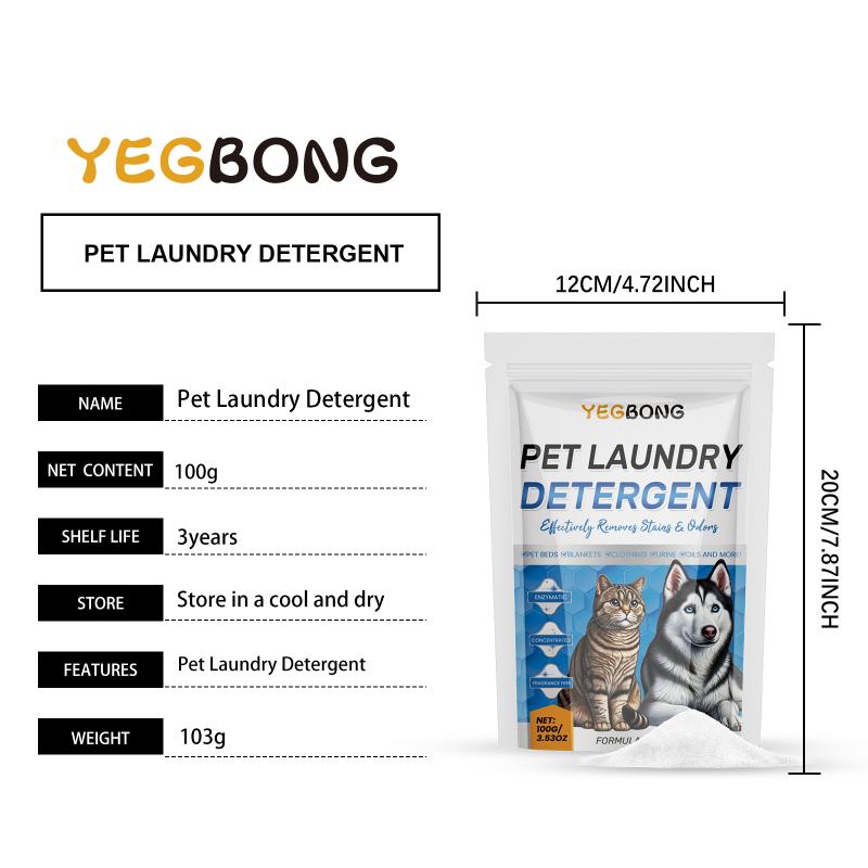 §Yegbong Pet Laundry Powder Deep Cleaning Powerful Deodorization Removes Pet Odors Stains Freshness Formula