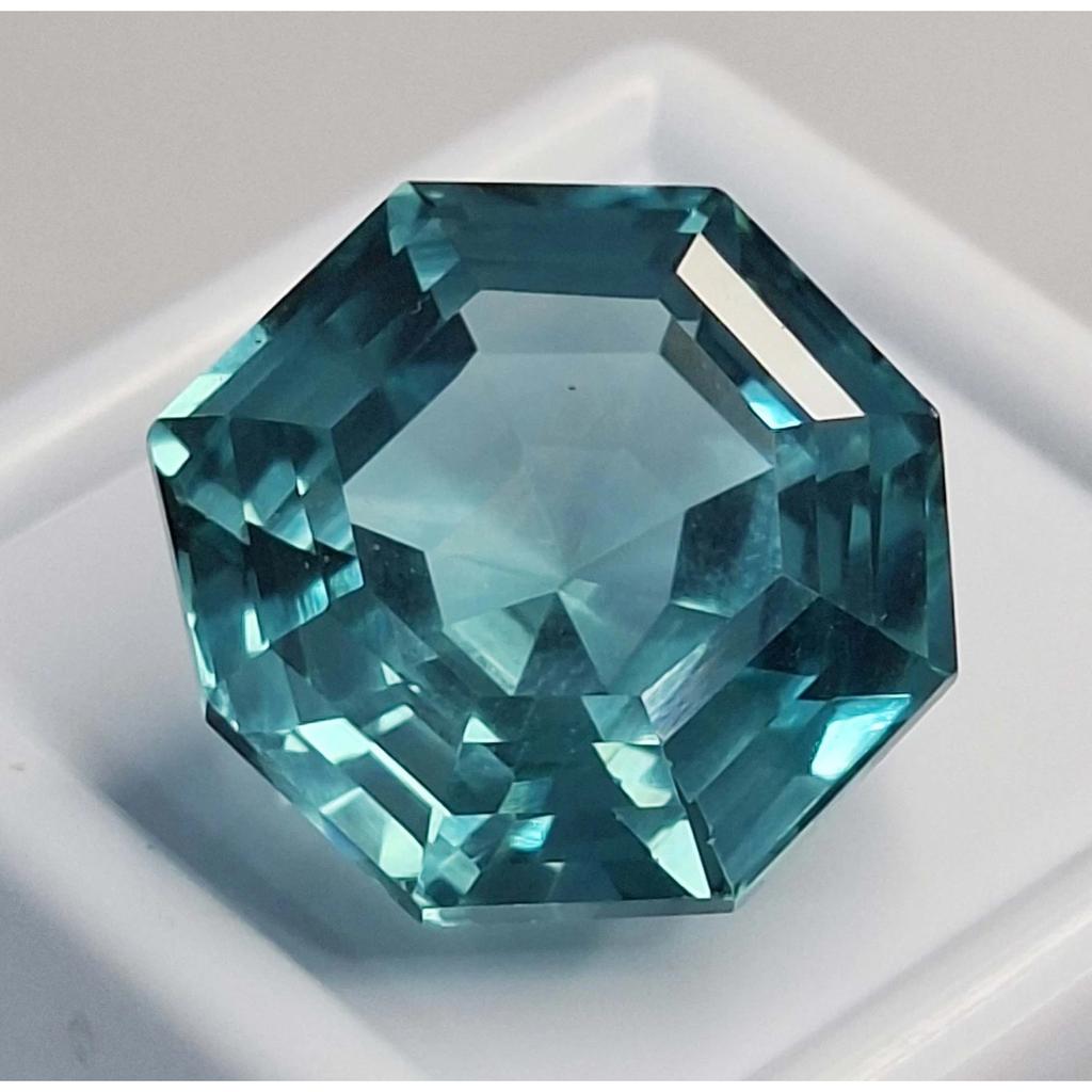22-24 Ct Natural Tourmaline Teal-Blue Octagon Cut Stunning Certified Gemstone