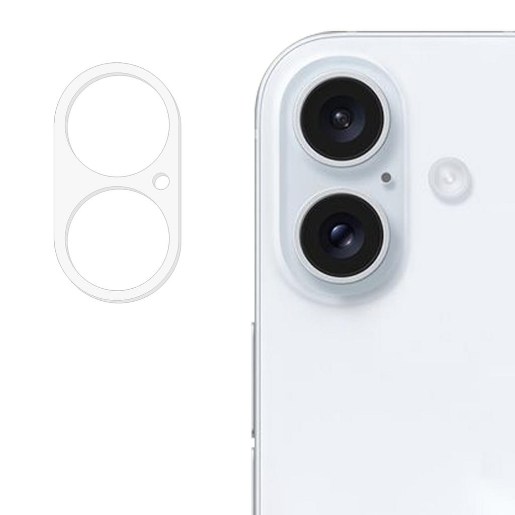 For iPhone 16/16 Plus Tempered Glass Camera Lens Protector 3D Arc Edge HD Clear