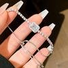 Geometric Zircon Square Adjustable Bracelet For Womens Fashion And Giftgiving