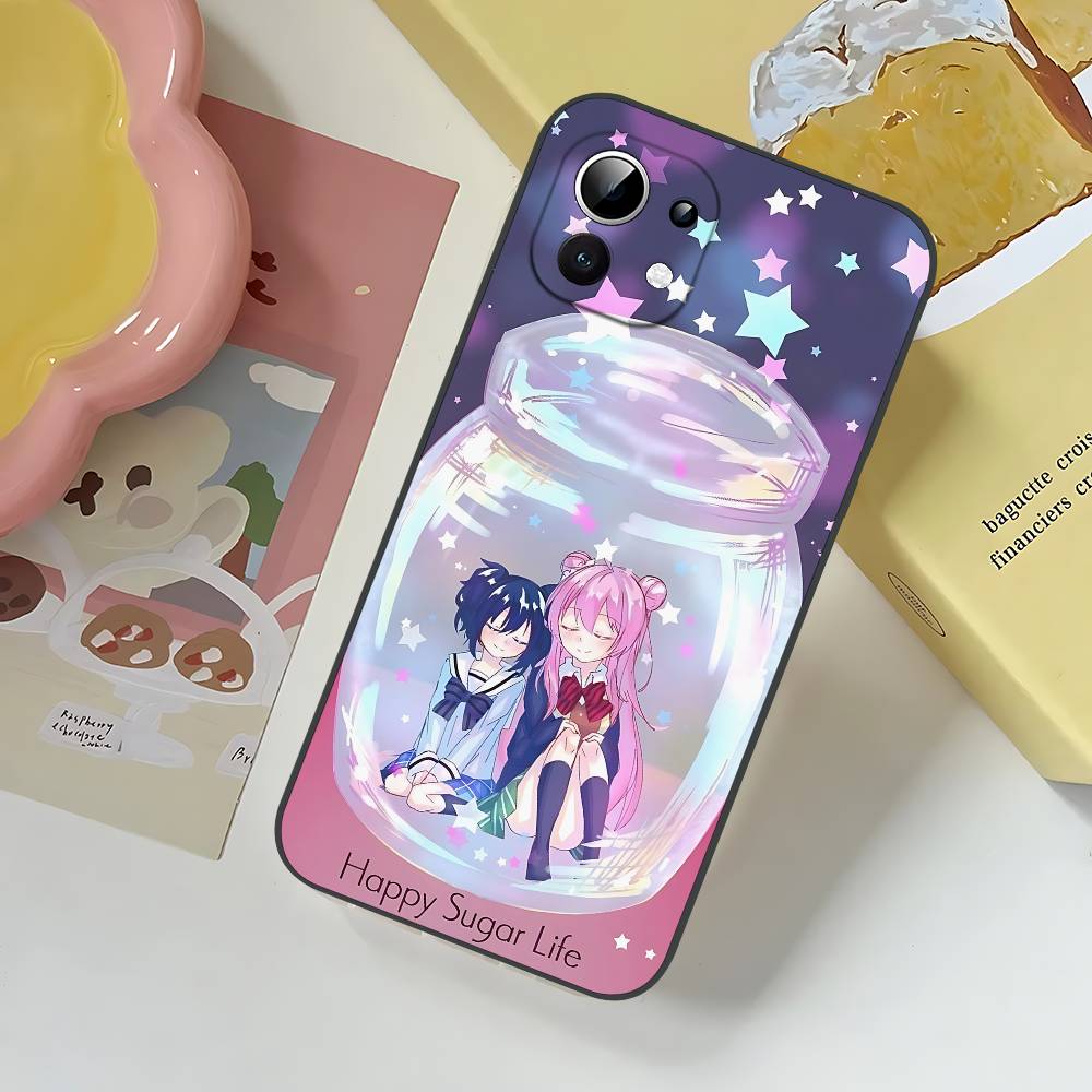 Happy Sugar Life Slim Black Shockproof Phone Case: Snug Fit For Xiaomi 12,11,12S Ultra & Redmi Note 11,10T,9,9A,8Pro,8T,5G