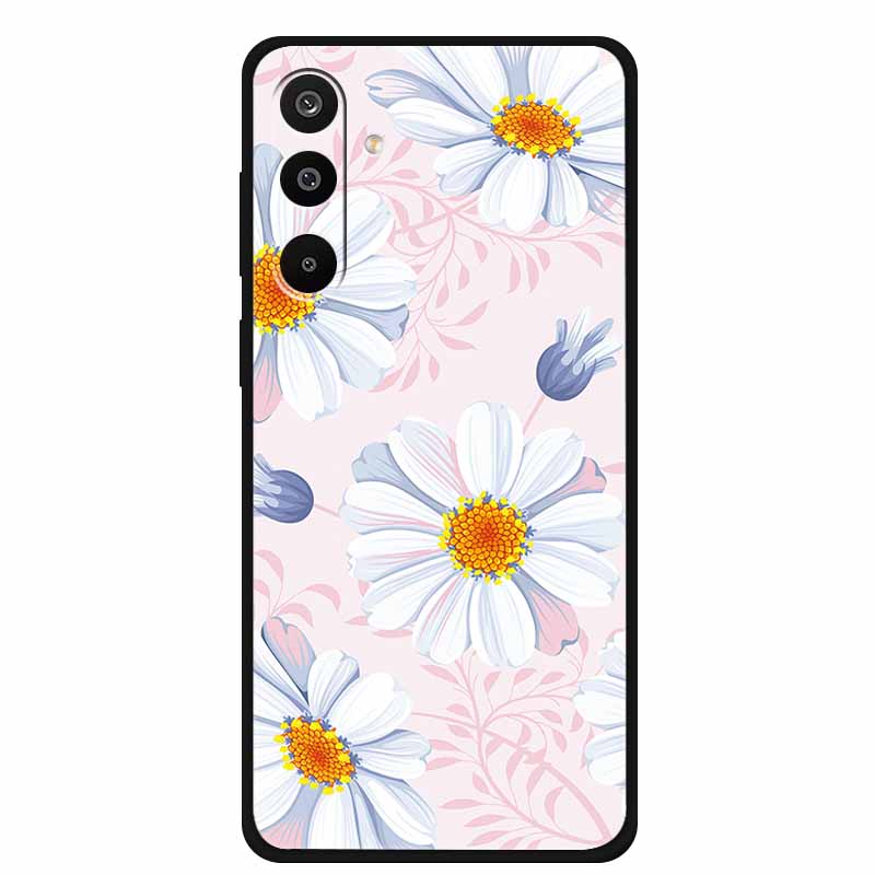 For Samsung Galaxy A36 5G Case Flowers Printed Silicone Phone Cases Cover for Samsung A26 5G TPU Shells A 26 36 Black TPU Coques