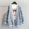 Medium Length Sweater Cardigan Autumn/Winter Coat Women's Loose Letter Thick Knitted Cardigan