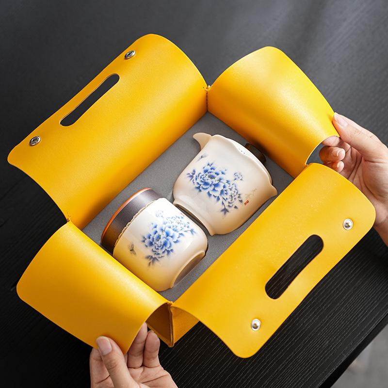 Travel Tea Set Twisted Lotus Kung Fu Tea Set Outdoor Teapot Camping Kuaike Cup Company Gifts