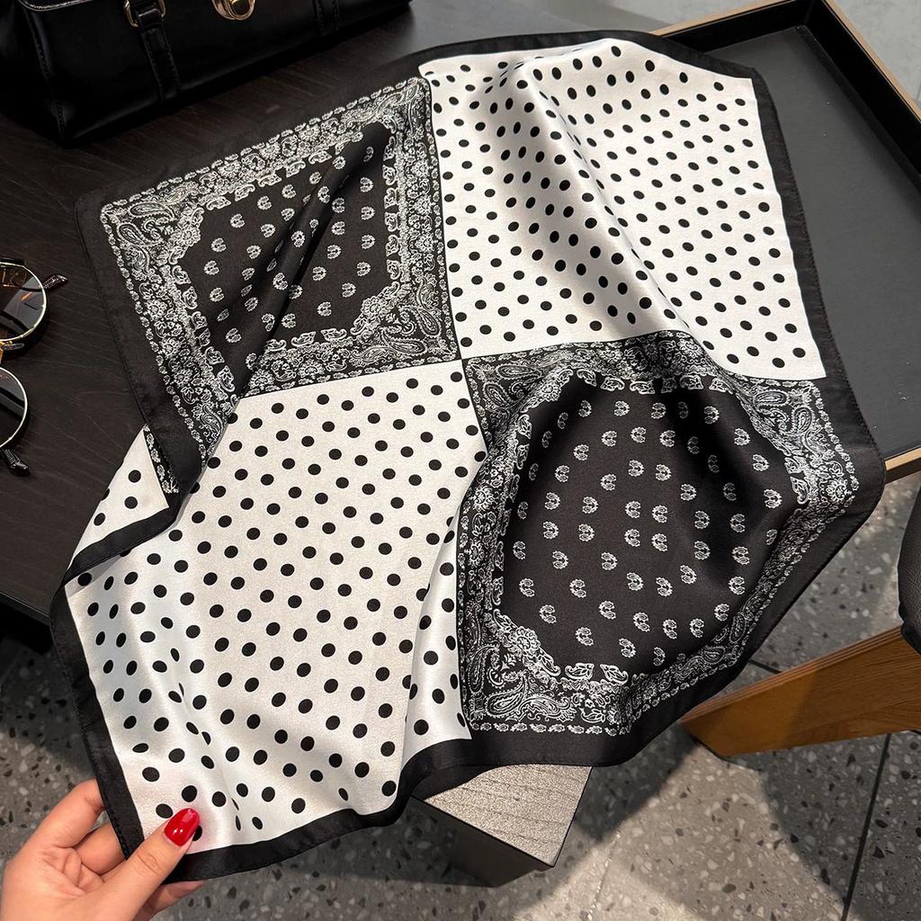 Fashion 100% Real Silk dot Scarf Women Shawls Wraps for Ladies Neckerchief Foulard Scarves Pashmina Female Hijab Bandana
