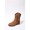 Women's Retro Suede Tassel Ankle Boots, Flat Short Boots, Plus Size Fall Winter Shoes