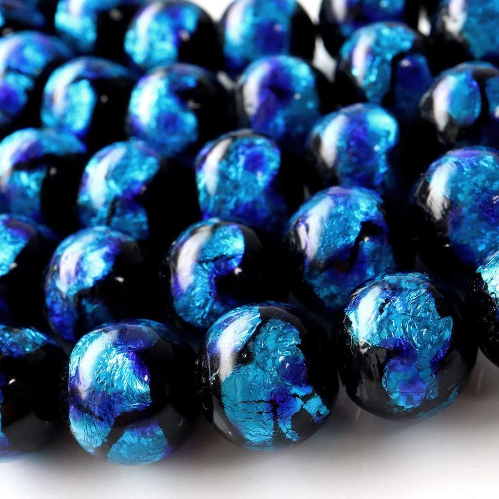 [GOLD STONE] Glow-in-the-dark Firefly Glass Beads, Blue, 14mm, 30 Beads, Sold Individually, 40cm Long, Okinawa, Type A, Glow-in-the-Dark
