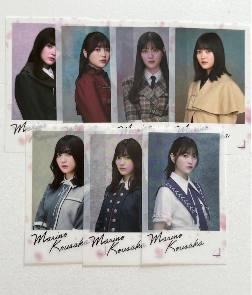 [USED] Sakurazaka46 Random Clear Sticker Trading Card Set of 7 Marino Kosaka