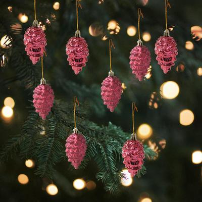 8 Pieces Pinecone Christmas Tree Decorations Xmas Decor Decorative Balls Baubles for Wedding