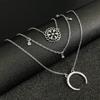 Creative European and American Fashion Moon Necklace Multi-layer Necklace Chain