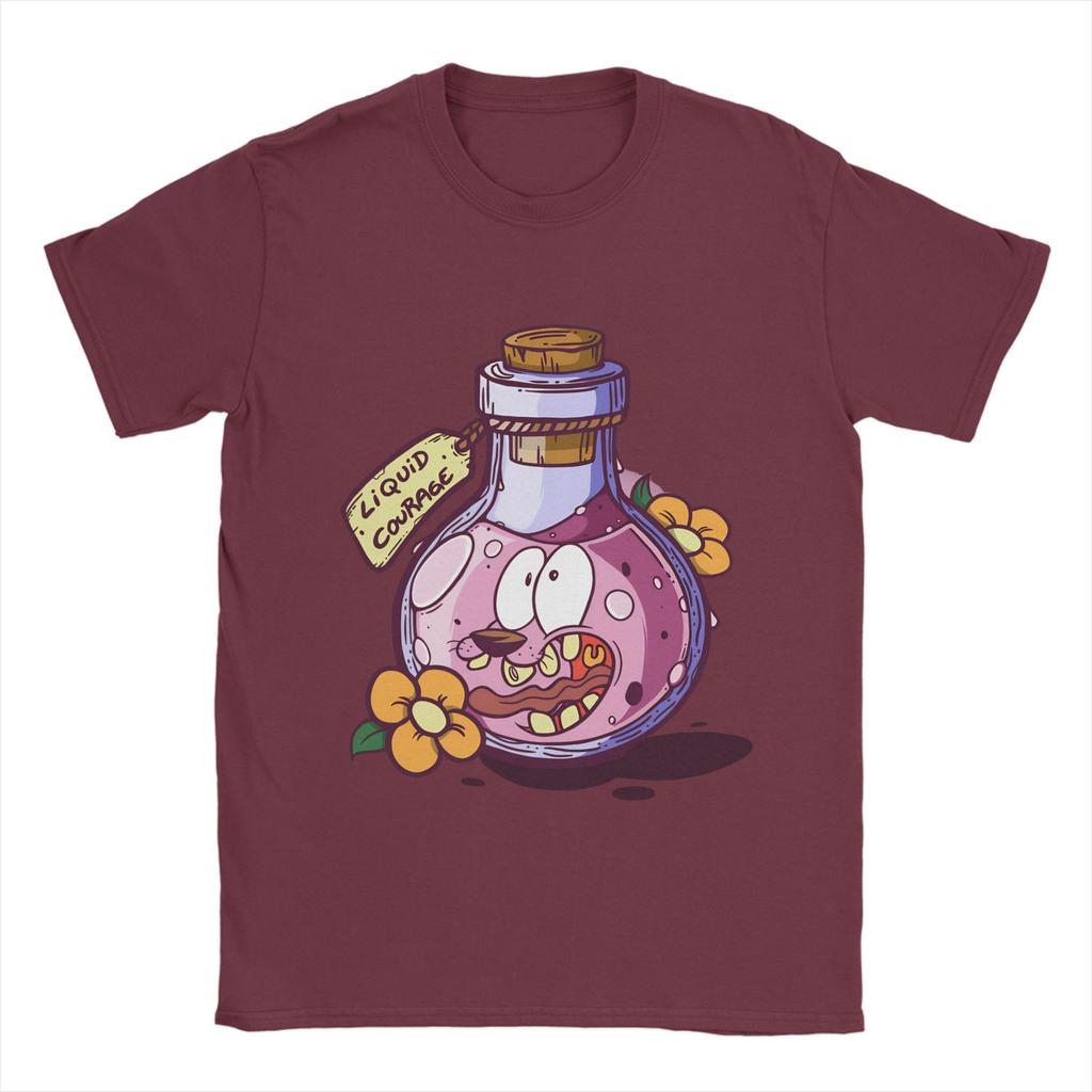 Courage Dog T-Shirt Sommer 100% Baumwolle T-Shirts für Männer Harajuku Design T-Shirt Kurzarm Vintage Oberteile