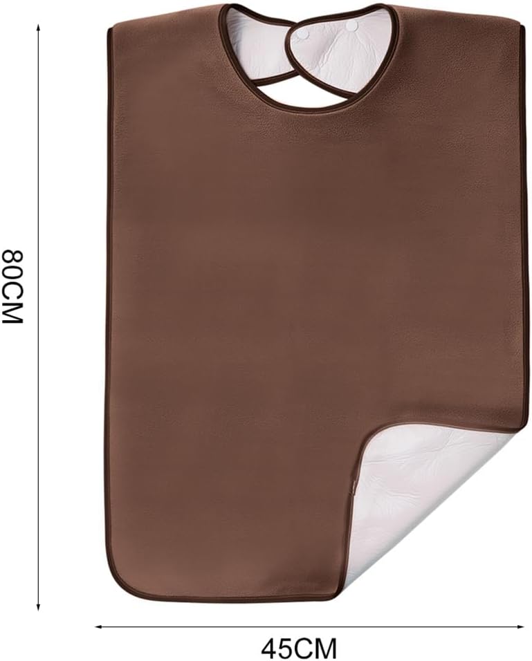 Adult Bibs Terry Bib Adjustable Clothing Protector Waterproof Towel for Elderly Eating 2 Pack