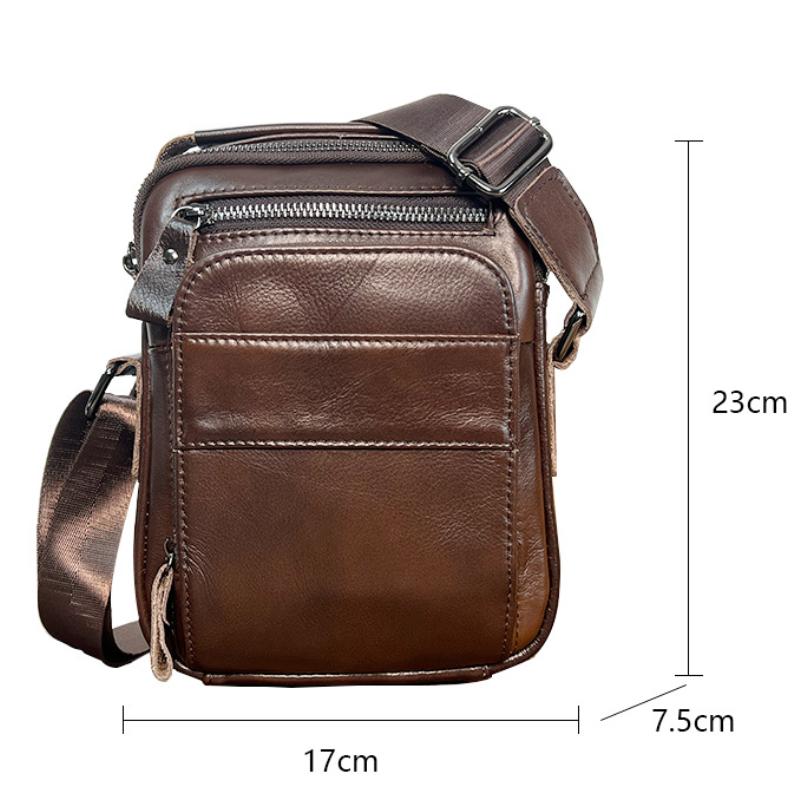 First Layer Cowhide Shoulder Bag Men's Cowhide Messenger Bag Casual Vertical Business Men's Bag Fashion Trend