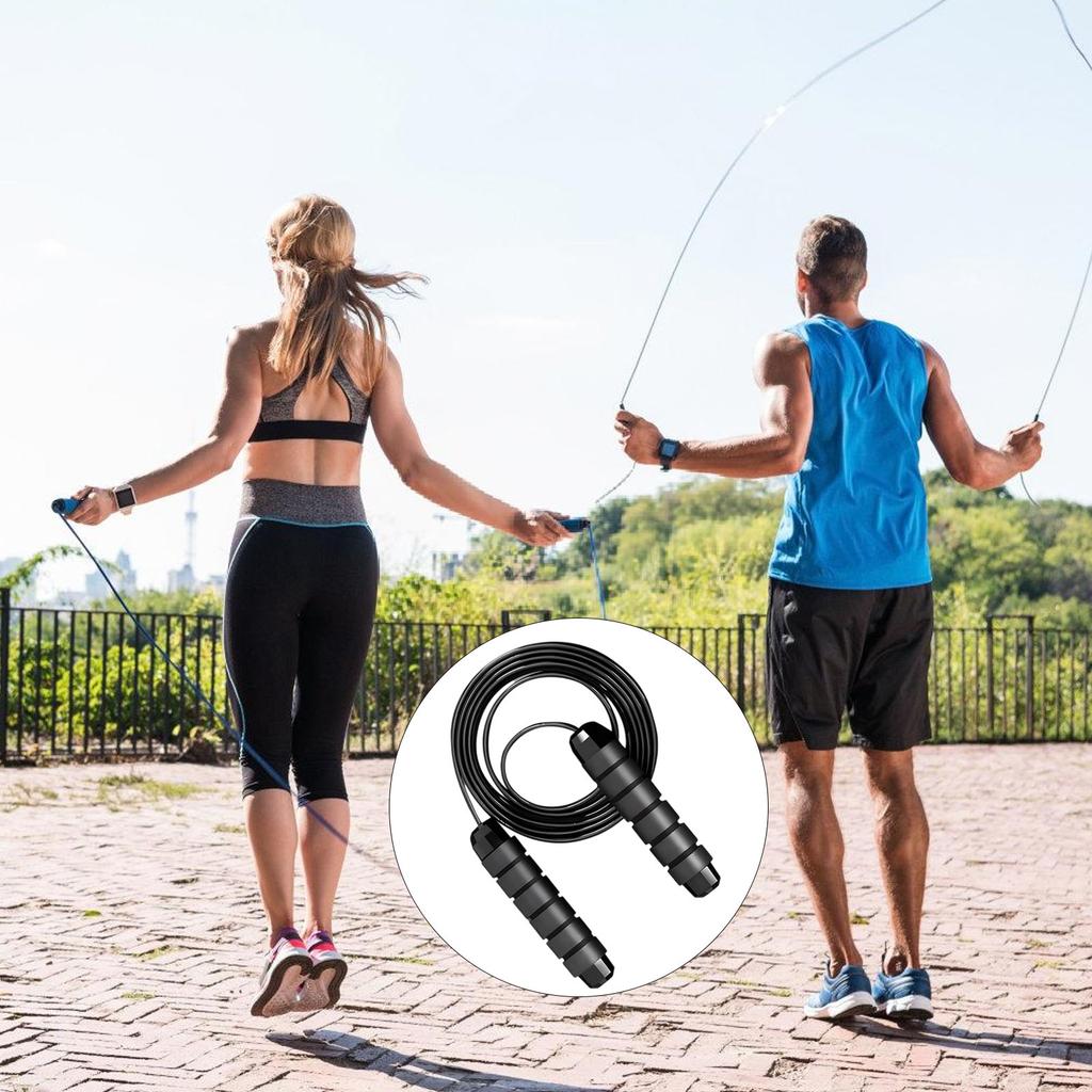 Adjustable Exercise Rope Steel Wire Jump Rope 360 Swivel Bearing Skippings Rope for Fitness Training Boxing Exercise