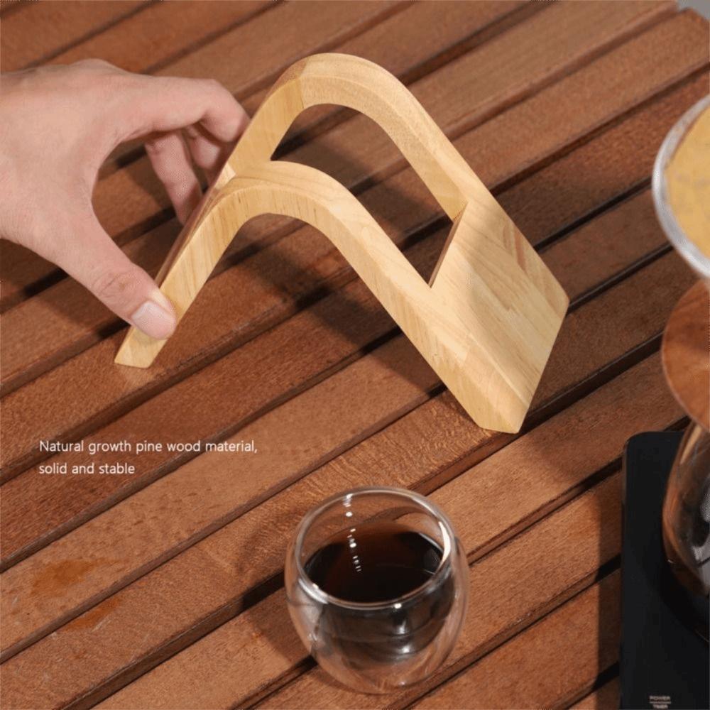 Solid Wood Coffee Filter Holder Arched Design Easy Access Coffee Filter Storage Rack Handmade Multifunctional Filter Paper Stand