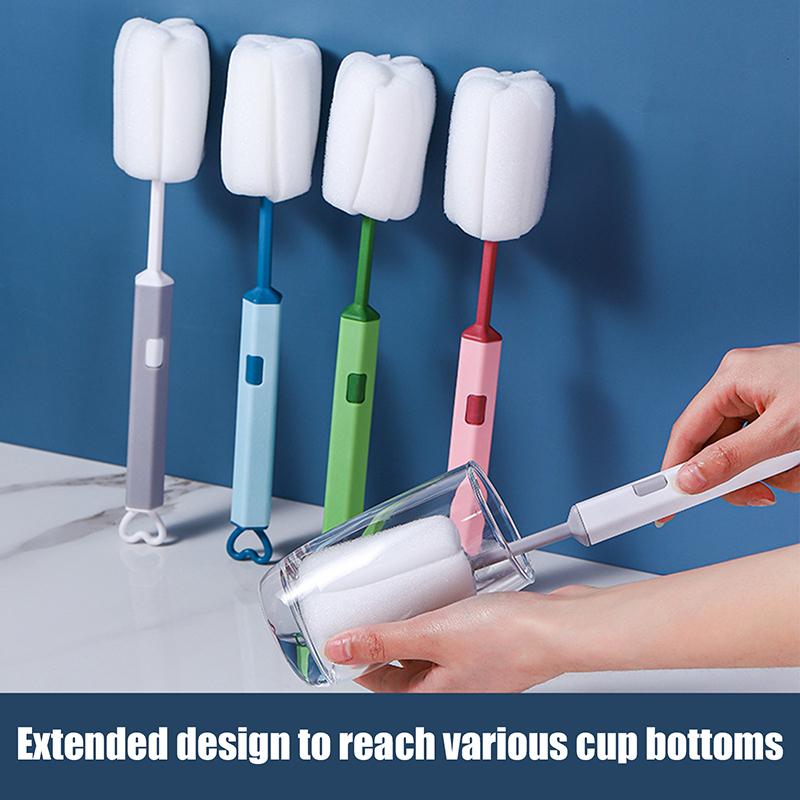 1 ks měkký štětec na hrnek s houbou Dlouhá rukojeť Štětec na láhve s houbou Nápojové sklenice na víno Skleněná lahev Skleněný kelímek Mytí Čištění kuchyně