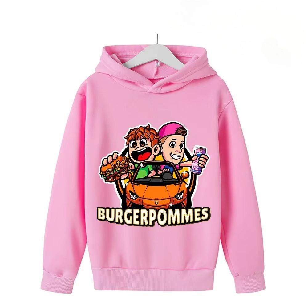Burgerpommes ICrimax Hoodies Cartoon Print Sweatshirts Kawaii Anime Pullovers Hooded Spring Autumn Hoodie Birthday Gifts
